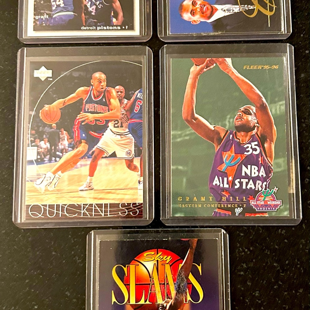 Charles Barkley & Grant Hill NBA Basketball Trading Cards Medley Package (5)